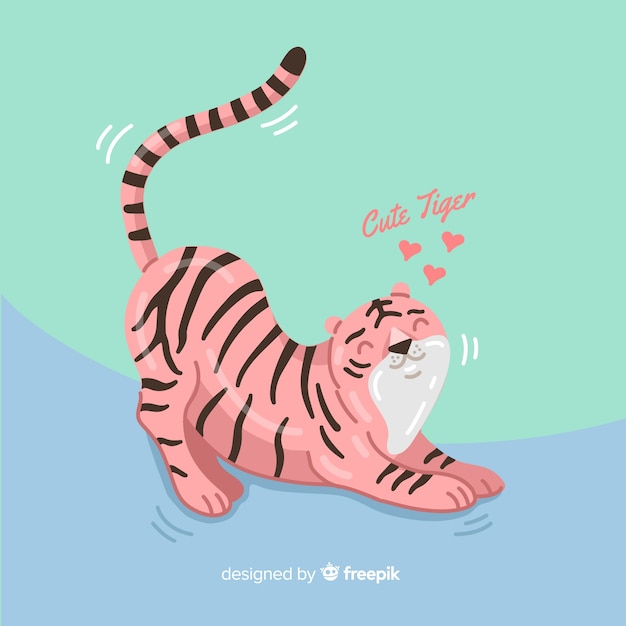 Free Vector cute tiger background