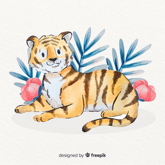 Free vector cute tiger background