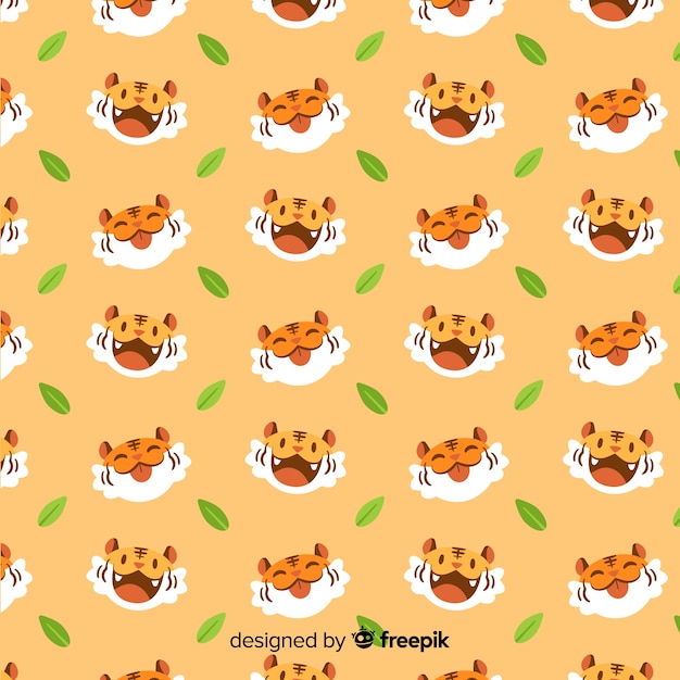 Free Vector cute tiger pattern