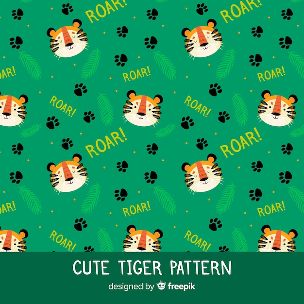 Free Vector cute tiger pattern