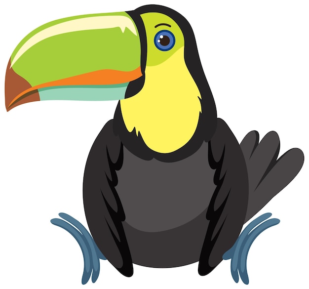 Free Vector cute toucan in flat style isolated