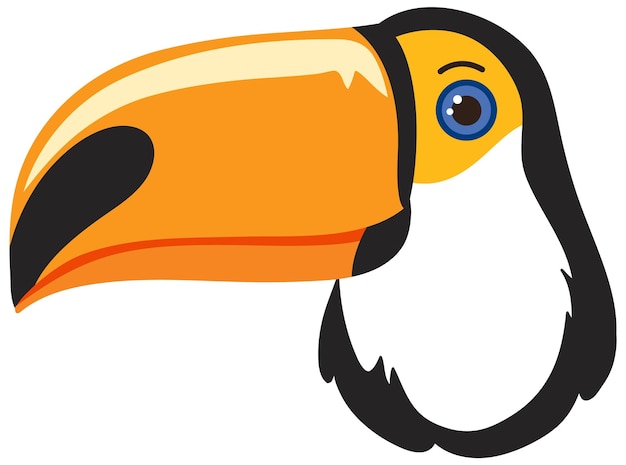 Cute toucan head in flat style