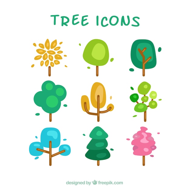 Cute tree icons