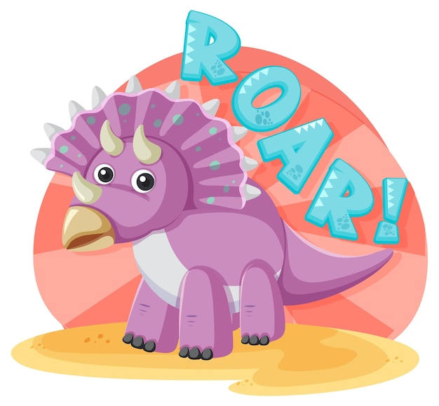 Cute triceratops dinosaur cartoon