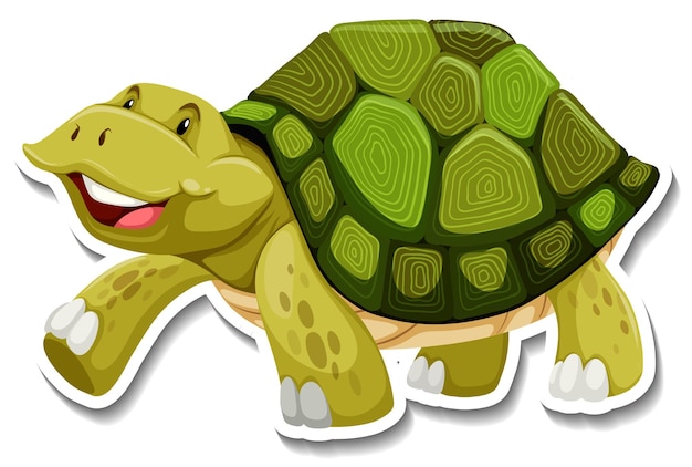 Free Vector cute turtle animal cartoon sticker