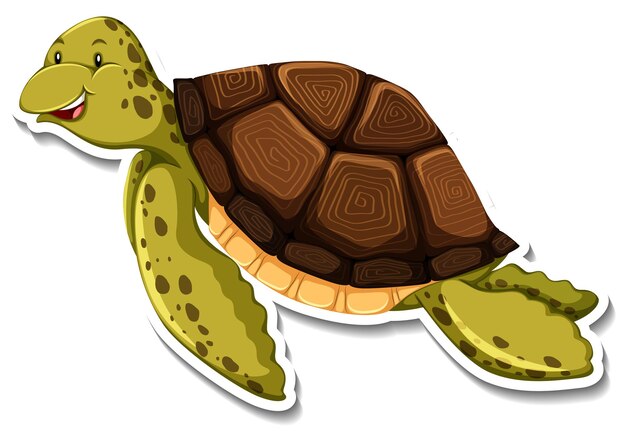 Cute turtle animal cartoon sticker