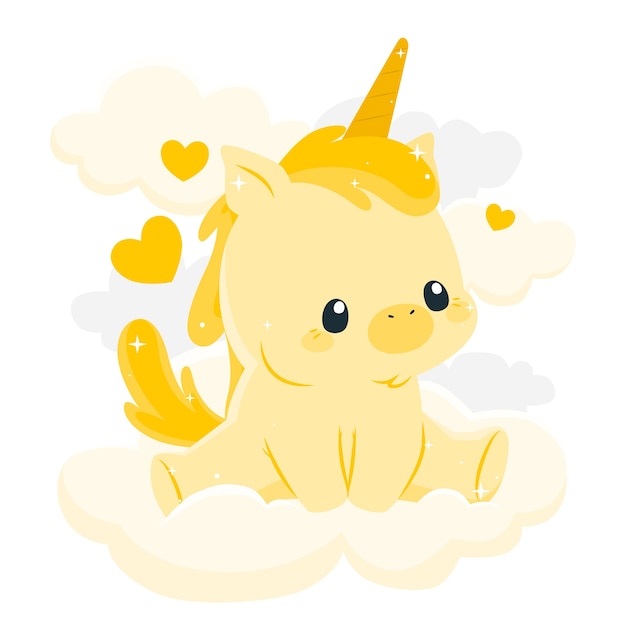 Cute unicorn concept illustration