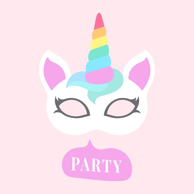 Free Vector cute unicorn photo booth party props vector