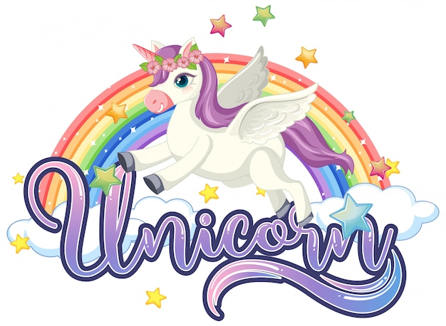 Cute unicorn with unicorn sign