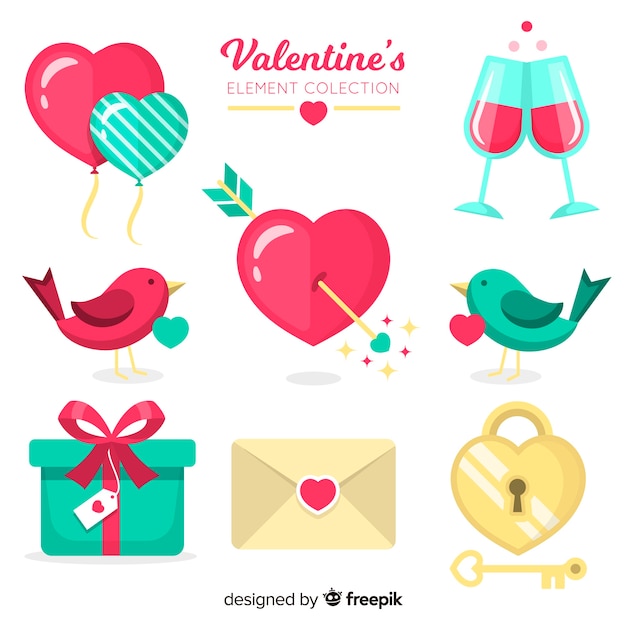 Cute valentine elements collection