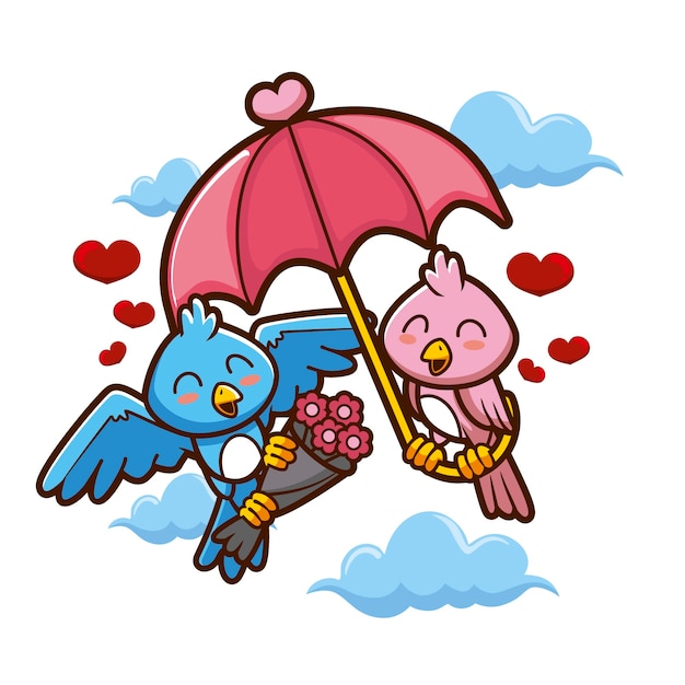 Cute valentine's day animal couple