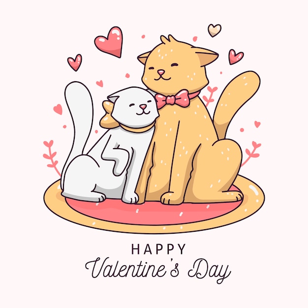 Cute valentine's day animal couple