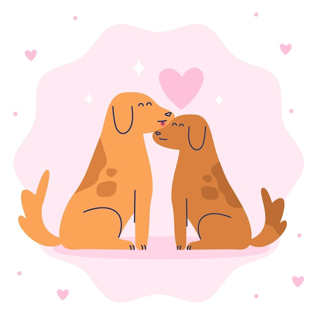 Free Vector cute valentine's day animal couple