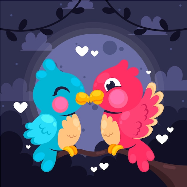 Cute valentine's day animal couple