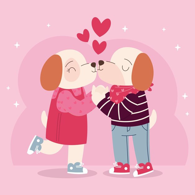 Cute valentine's day animal couple