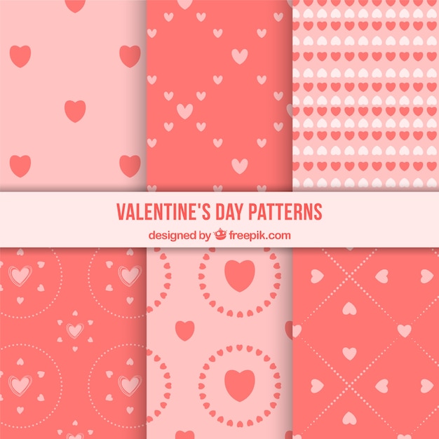 Cute valentine's day patterns in pink tones