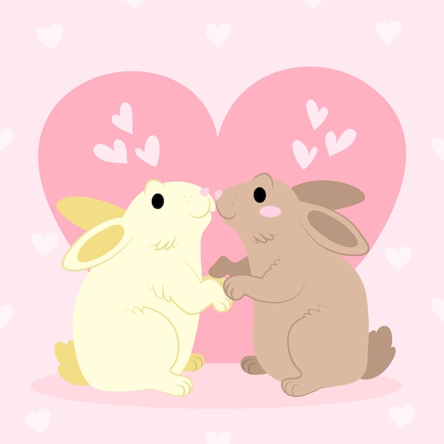 Cute valentines day animal couple