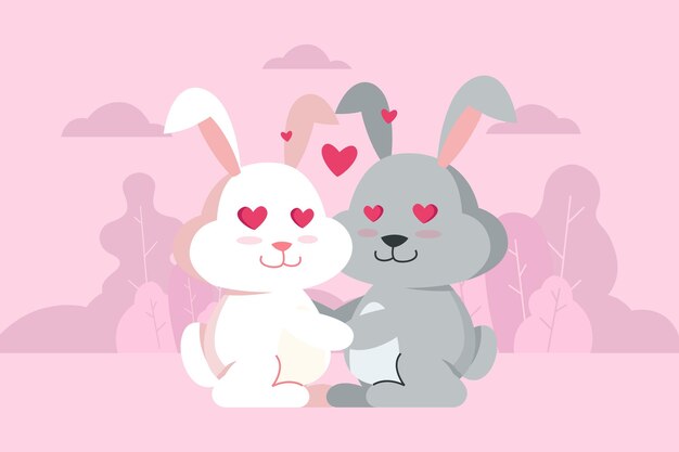 Cute valentines day animal couple