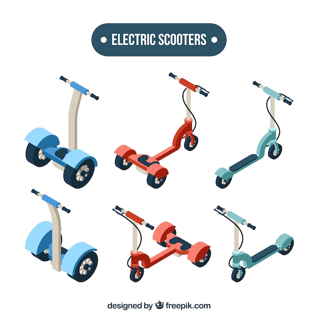 Cute variety of electronic scooters