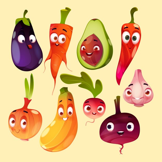 Cute vegetables sticker collection