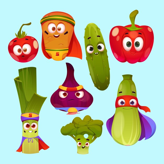 Cute vegetables sticker collection