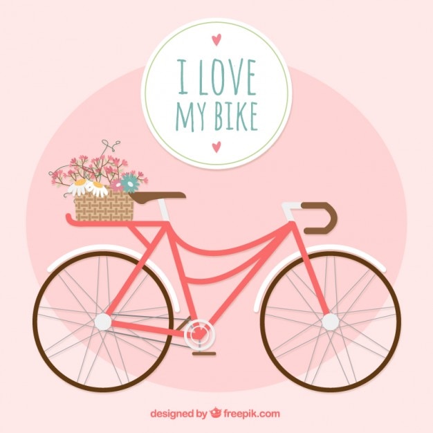 Free Vector cute vintage bicycle in flat design