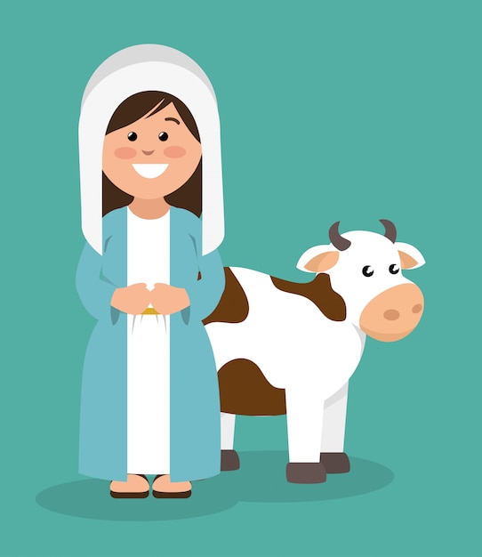 cute virgin mary and cow