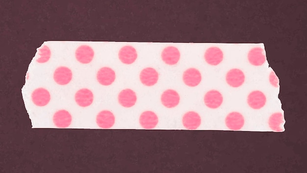 Free Vector cute washi tape clipart, pink polka dot pattern design vector