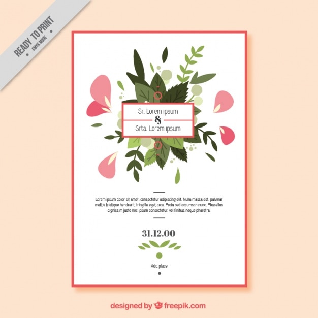 Cute wedding invitation template