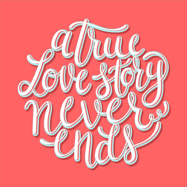 Free Vector cute wedding lettering