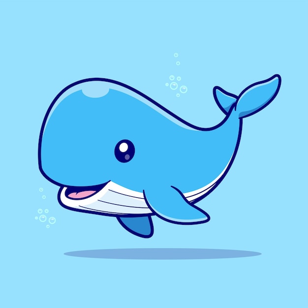 Free Vector cute whale swimming cartoon vector icon illustration animal nature icon concept isolated flat