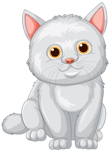 Free vector cute white cat illustration