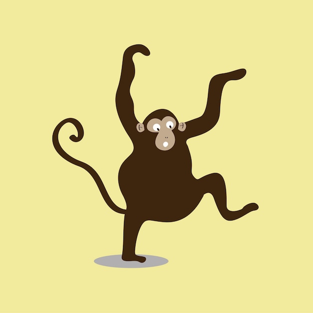 Free Vector cute wild monkey cartoon illustration