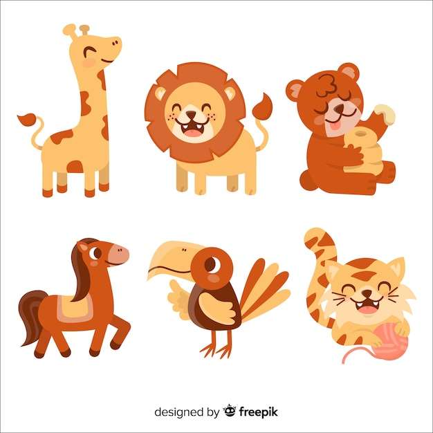 Cute wildlife animal collection