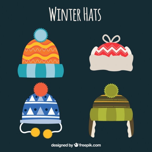 Free Vector cute winter hats