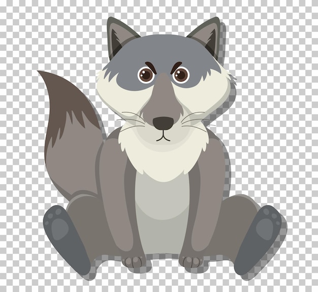 Free vector cute wolf in flat cartoon style