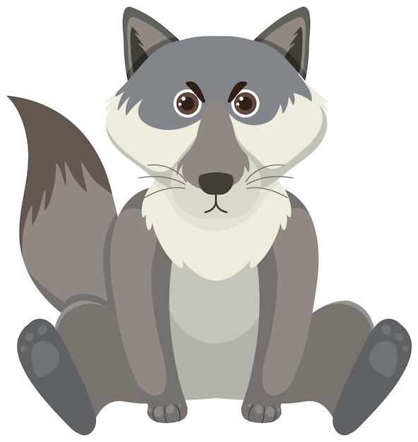 Free Vector cute wolf in flat style isolated