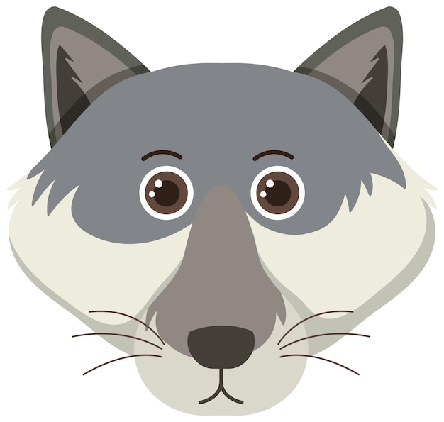 Cute wolf head in flat style