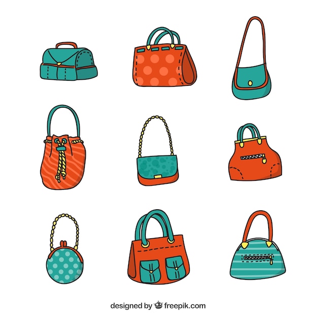 Free Vector cute woman's bags