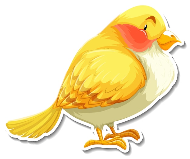 Free vector cute yellow bird animal cartoon sticker