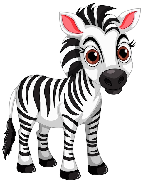 Free vector cute zebra cartoon animal character