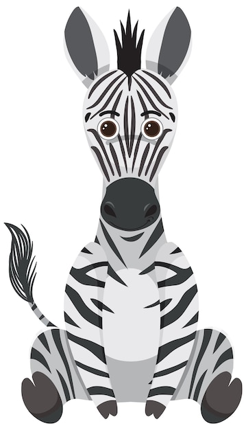 Free vector cute zebra in flat style isolated