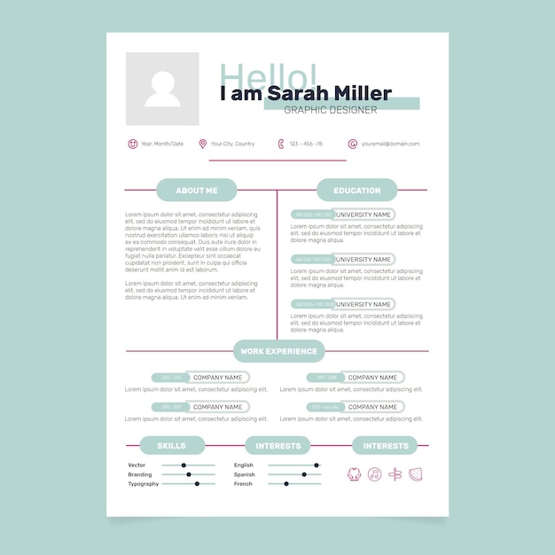 Cv template concept