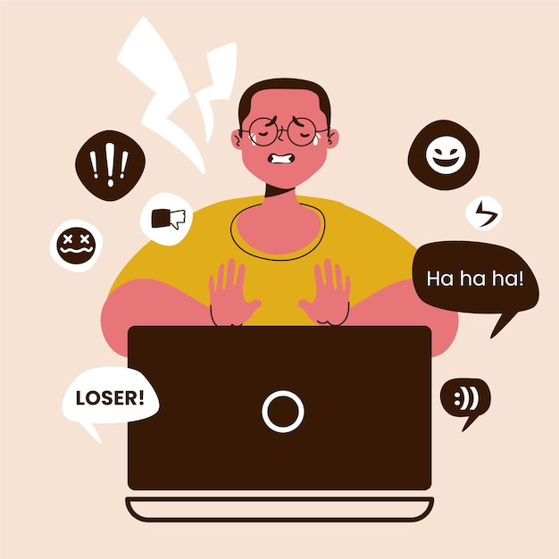 Free Vector cyber bullying concept