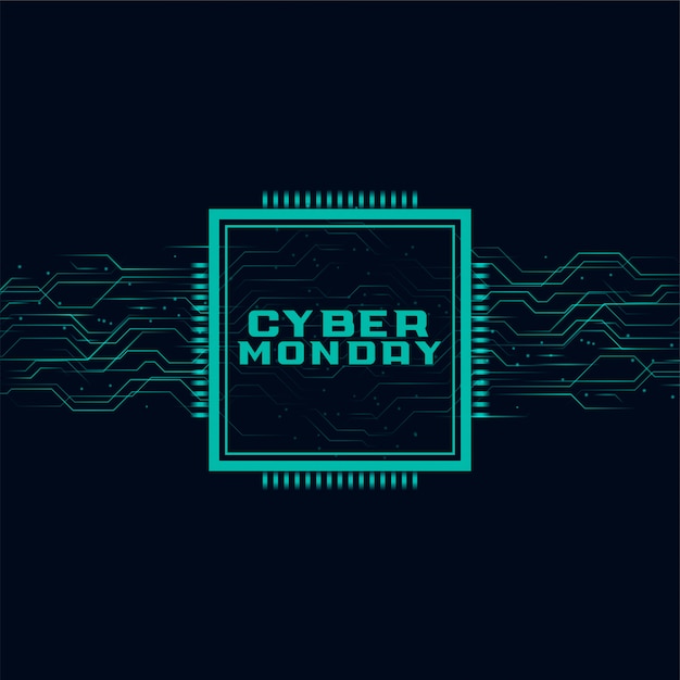 Cyber monday banner in futuristic style design