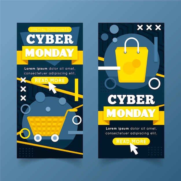 Free vector cyber monday banner template