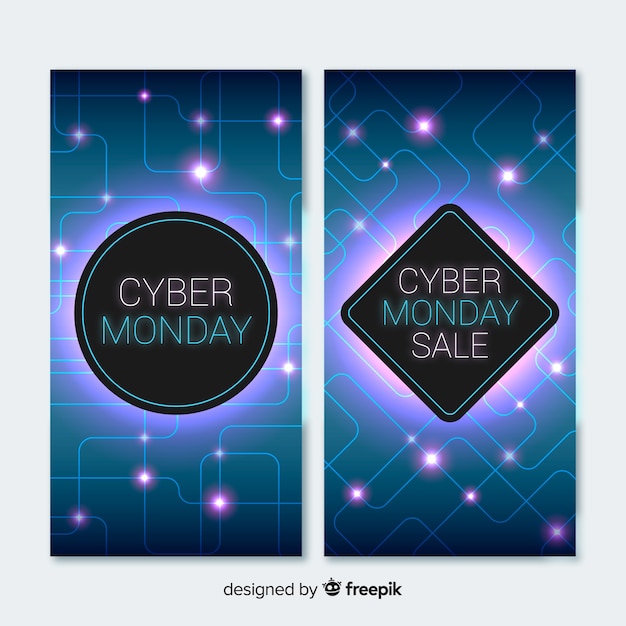 Free vector cyber monday banners