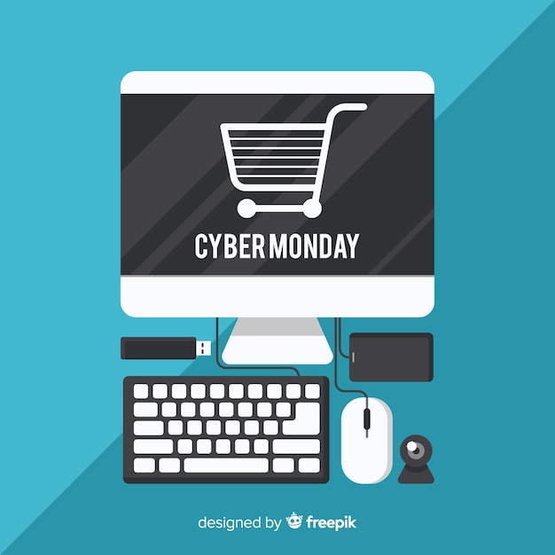 Free Vector cyber monday composition with flat design