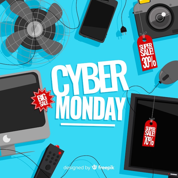 Free Vector cyber monday composition with flat design