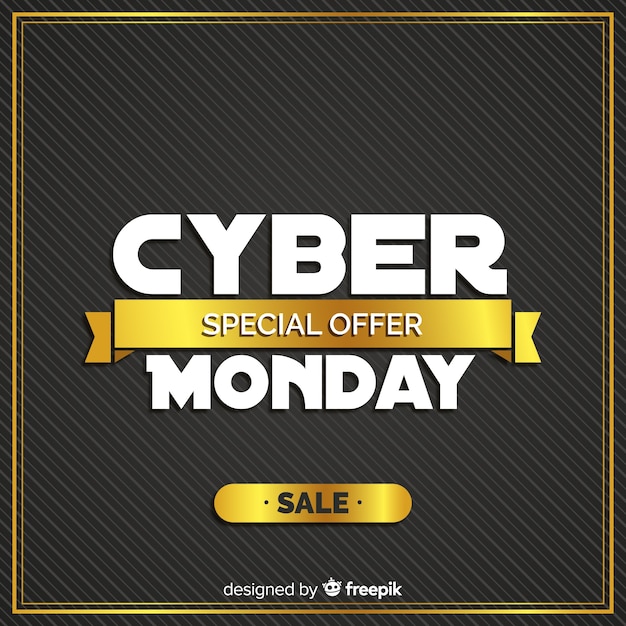 Cyber monday composition with golden style